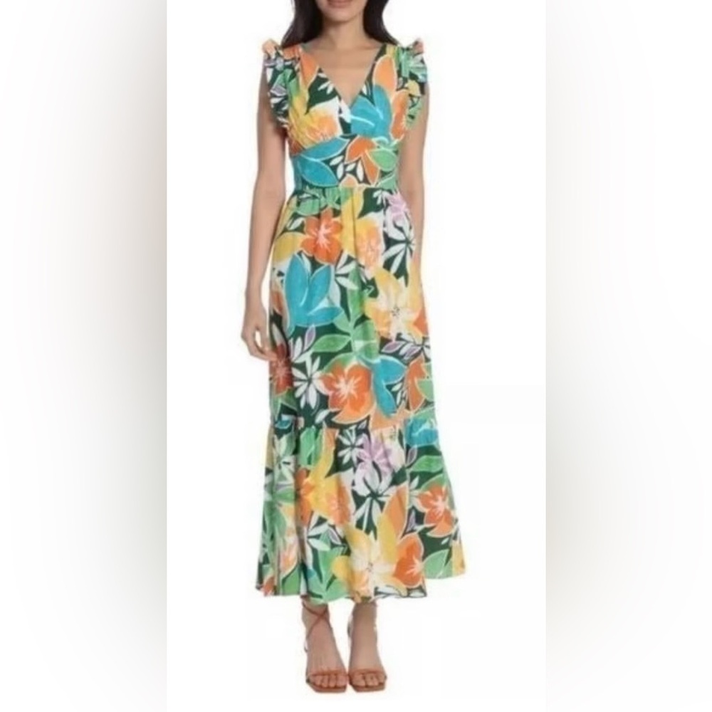 Maggy London Vibrant Floral Maxi Dress